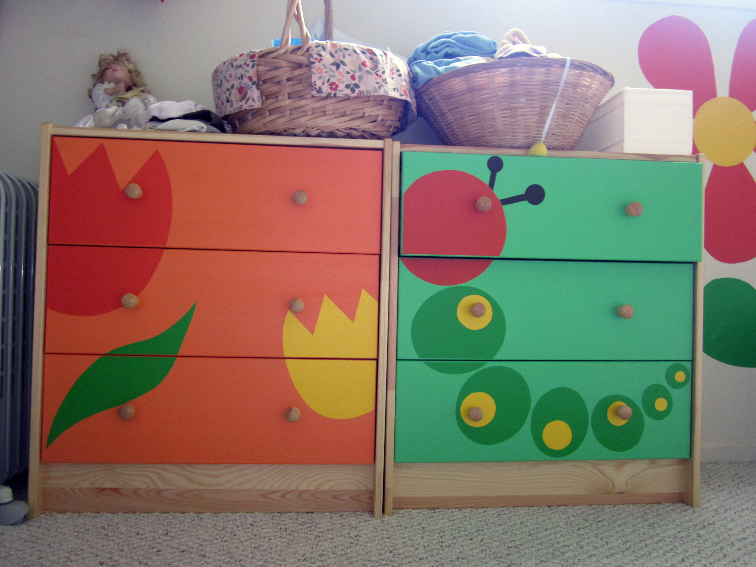 kids painted dressers